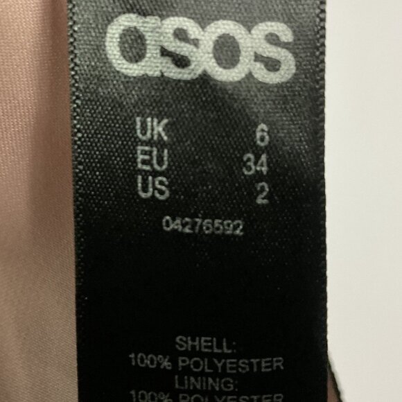 NWT asos Crochet Overlay Maxi Skirt, Navy Blue with Tan Lining, size US 2 - Picture 14 of 16